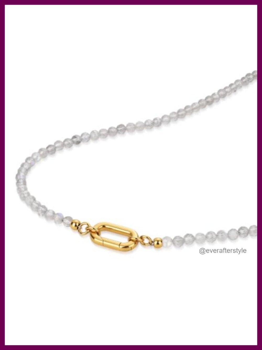 Faceted Labradorite Beaded Necklace for Women 18"